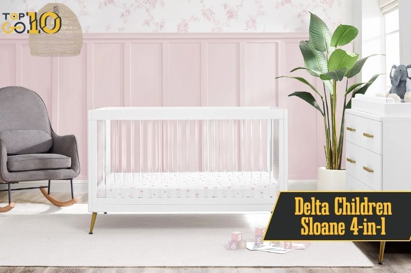 Delta Children Sloane 4-in-1 Acrylic Convertible Crib